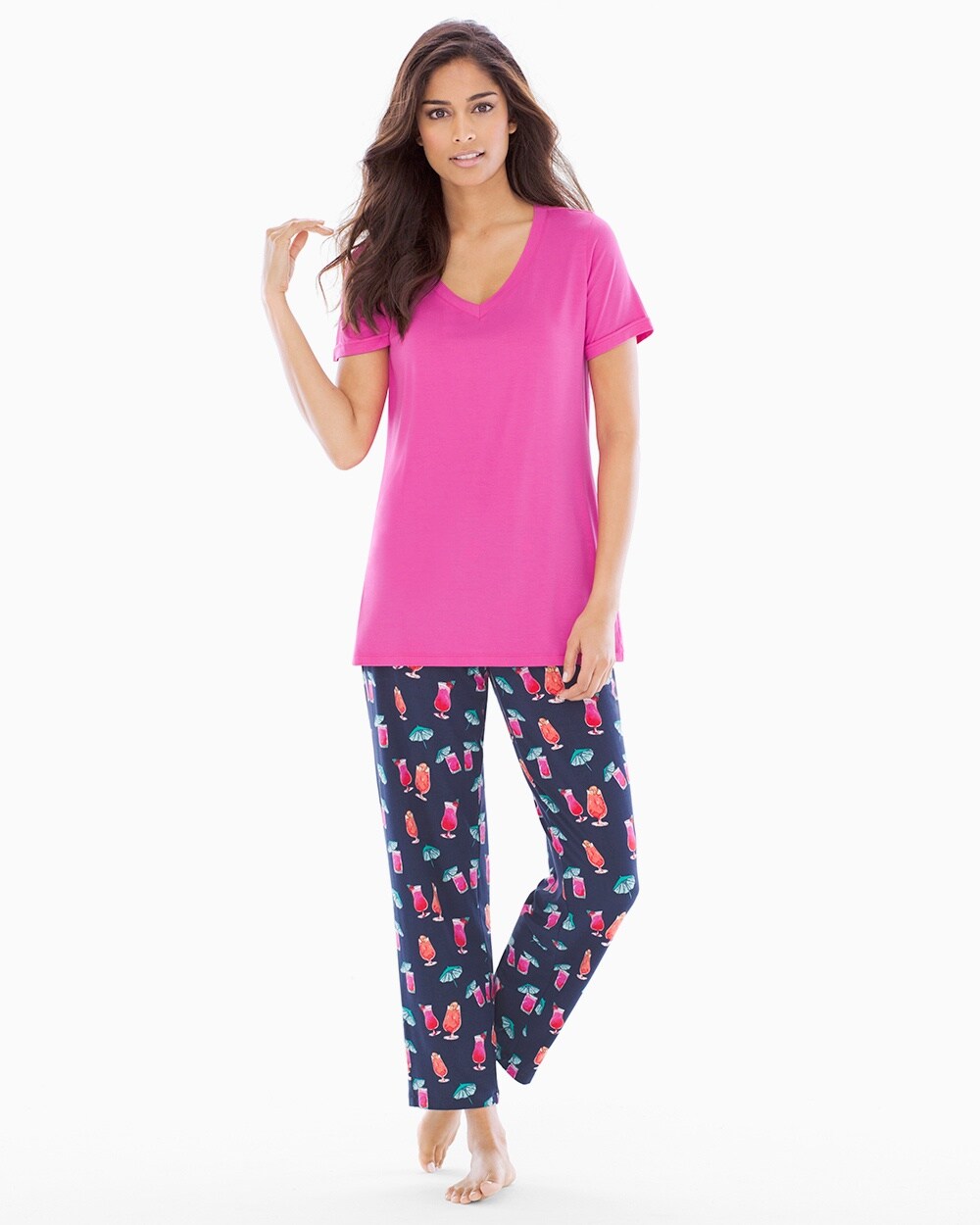 Cool Nights Ankle Pants Pajama Set Mai Tai Navy