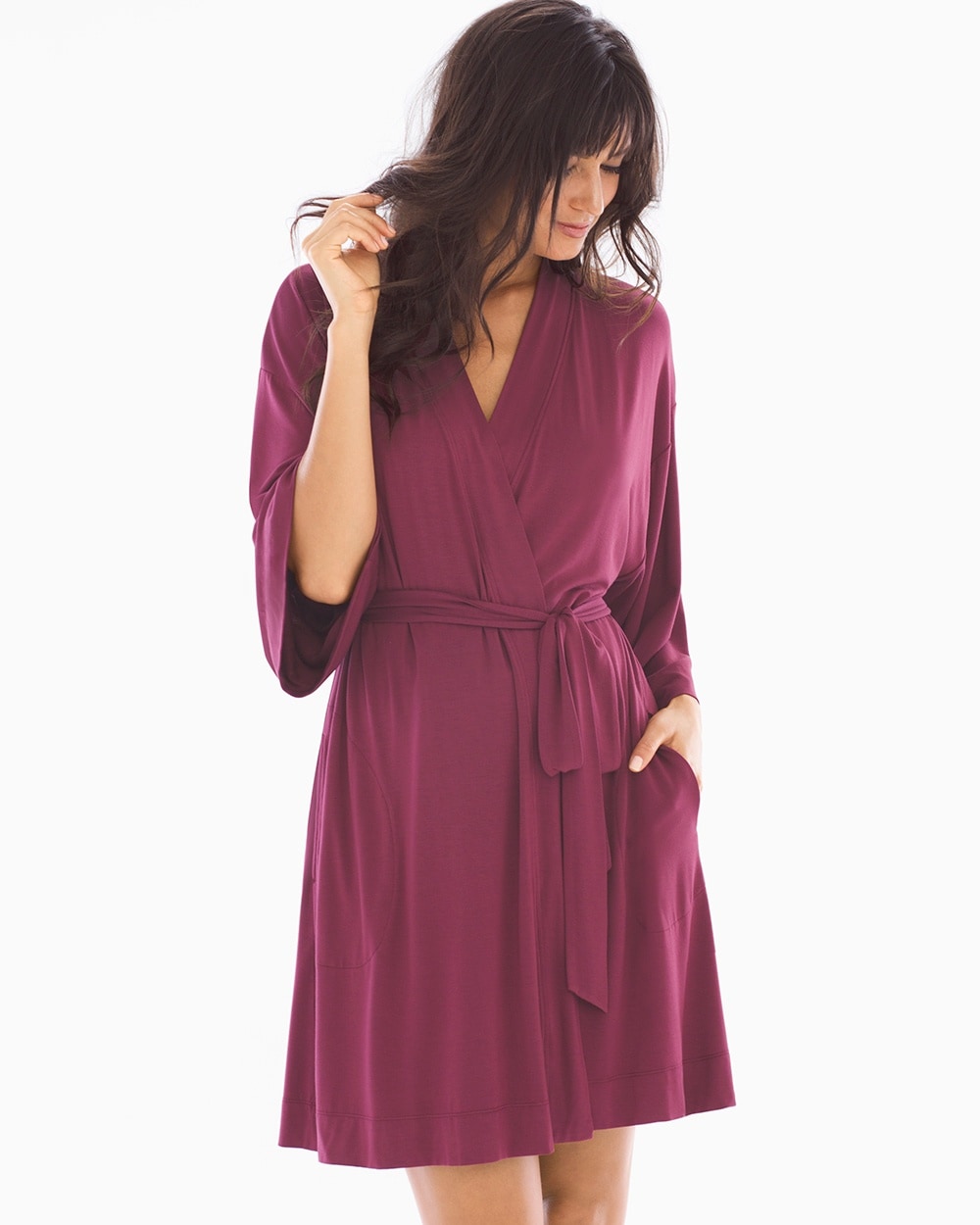 Cool Nights Short Robe Marsala