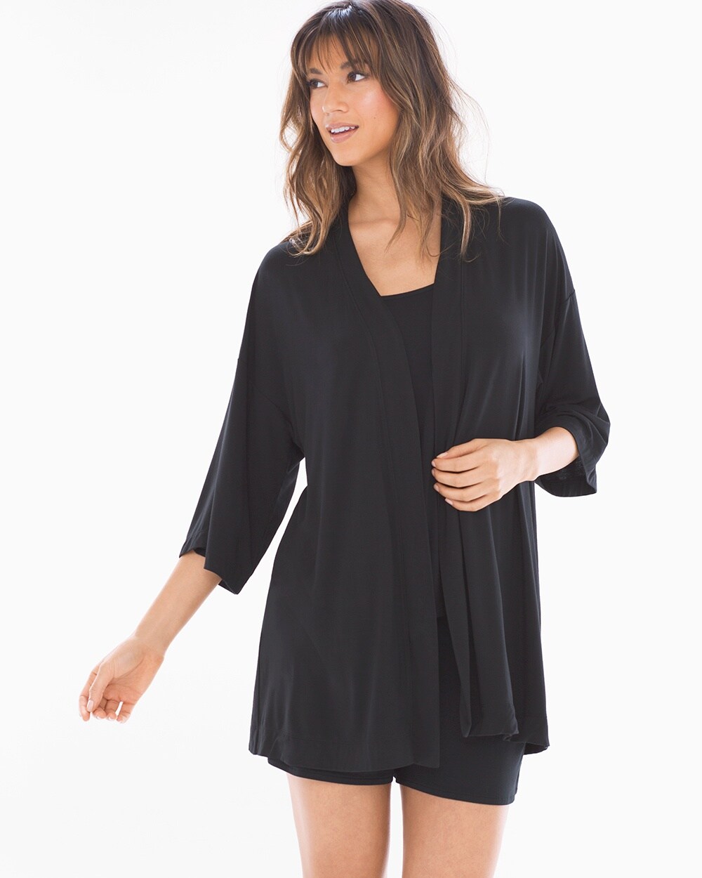 Cool Nights Pajama Wrap Black