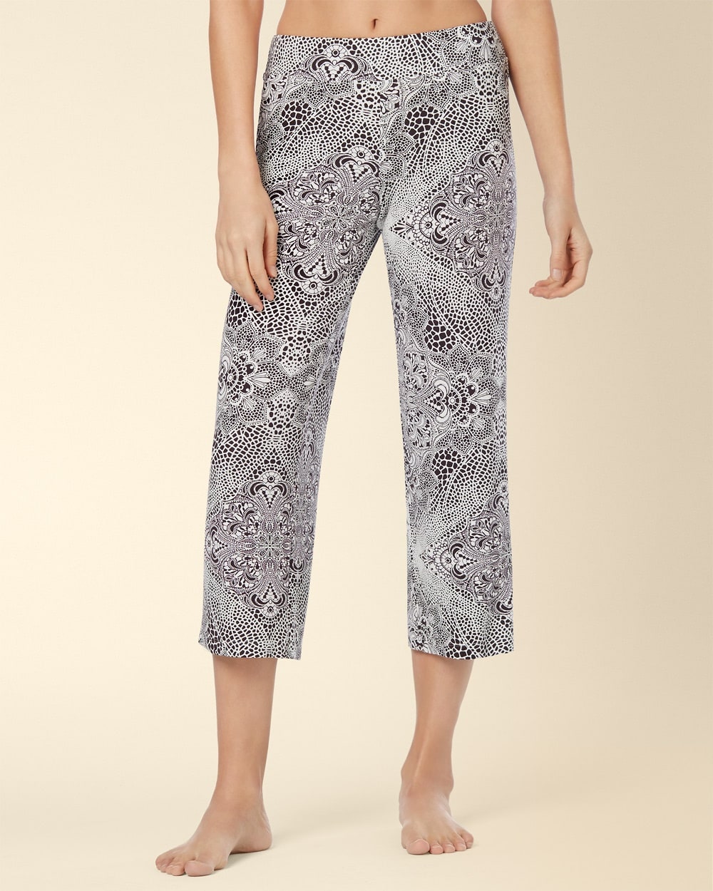 Embraceable Cool Nights Crop Pajama Pants Crochet Java