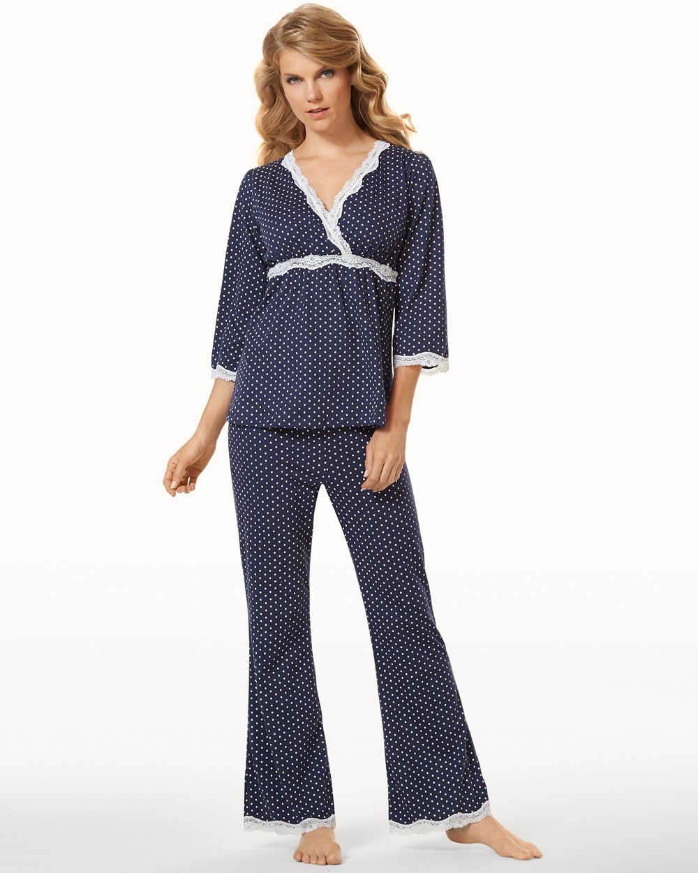 Belabumbum Nursing Pajama Set Navy Dot - Soma