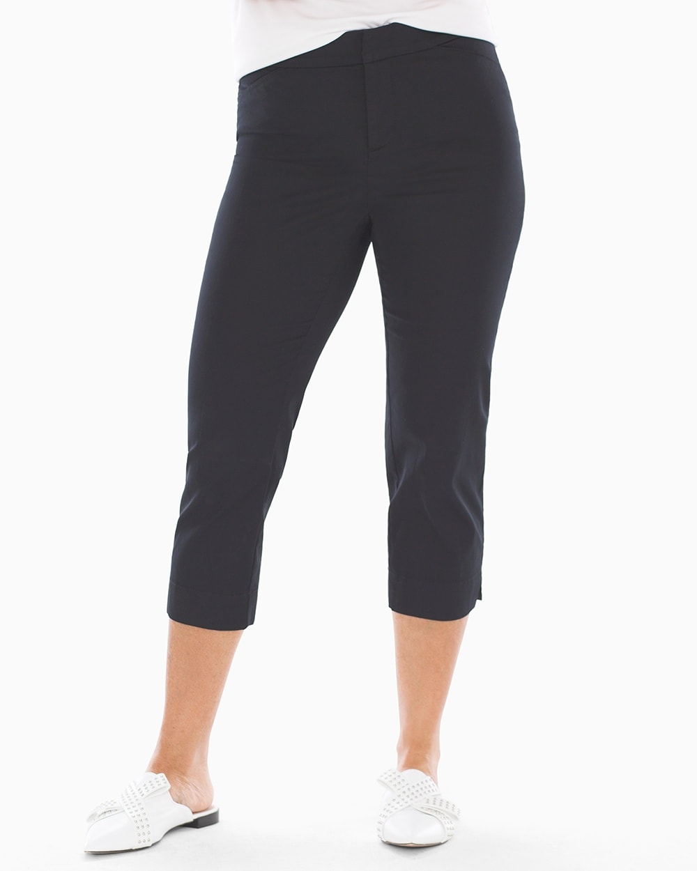 Summerweight Slimming Crop Pants Black