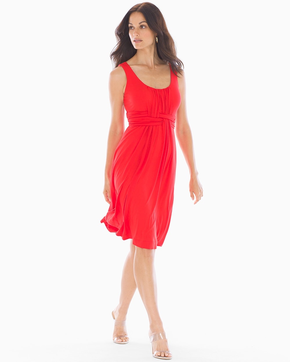 Soft Jersey Sleeveless Wrap Dress Poppy Red