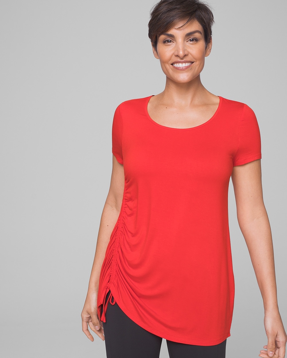 Side Ruched Tunic Tee