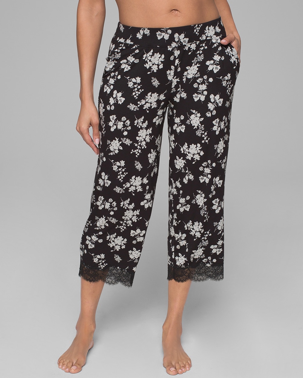Cool Nights Lace Cropped Pajama Pants
