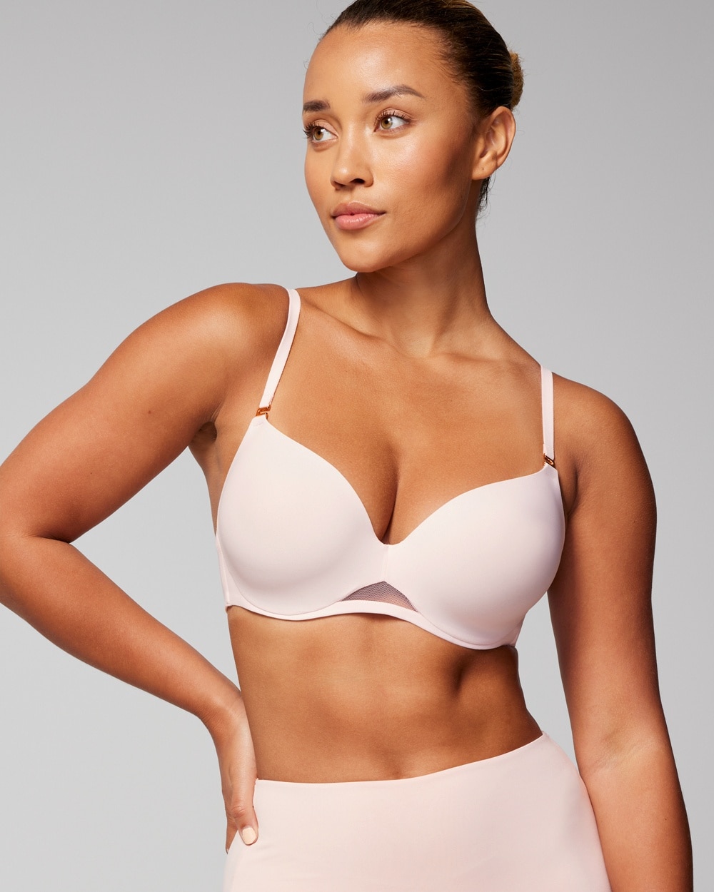 Shop Set of 2 - Textured Mesh Push-Up Bra with Hook and Eye Closure Online