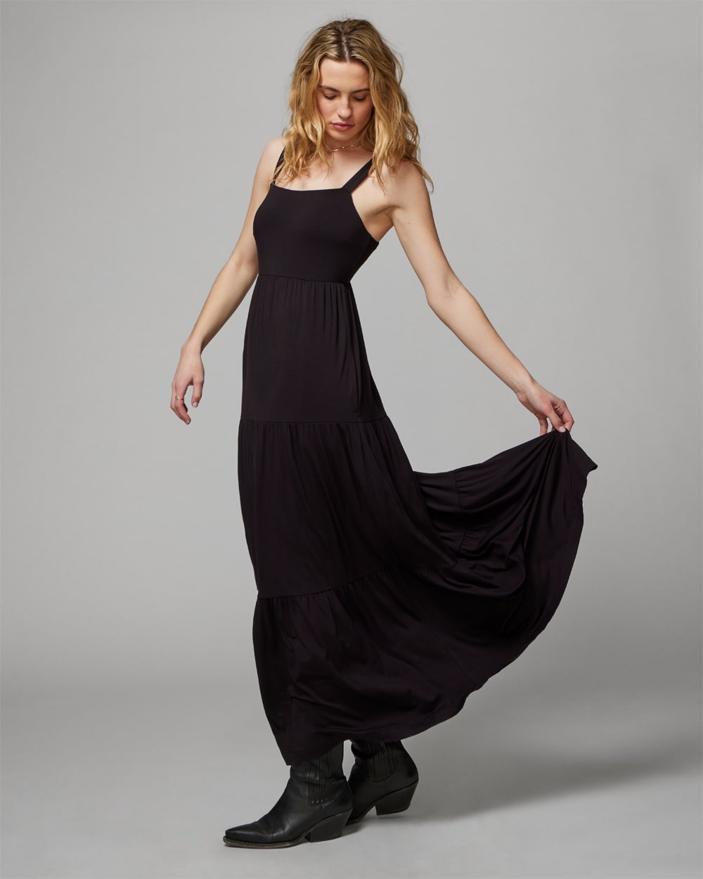 Soft Jersey Trapeze Maxi Bra Dress - WA