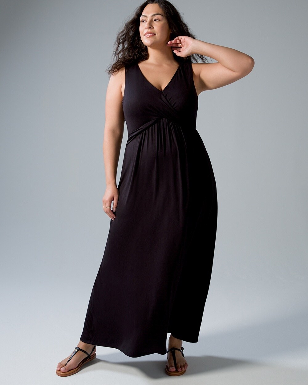 V-neck Twist Maxi Bra Dress - HIDDEN FLORAL GULF SIDE - WA