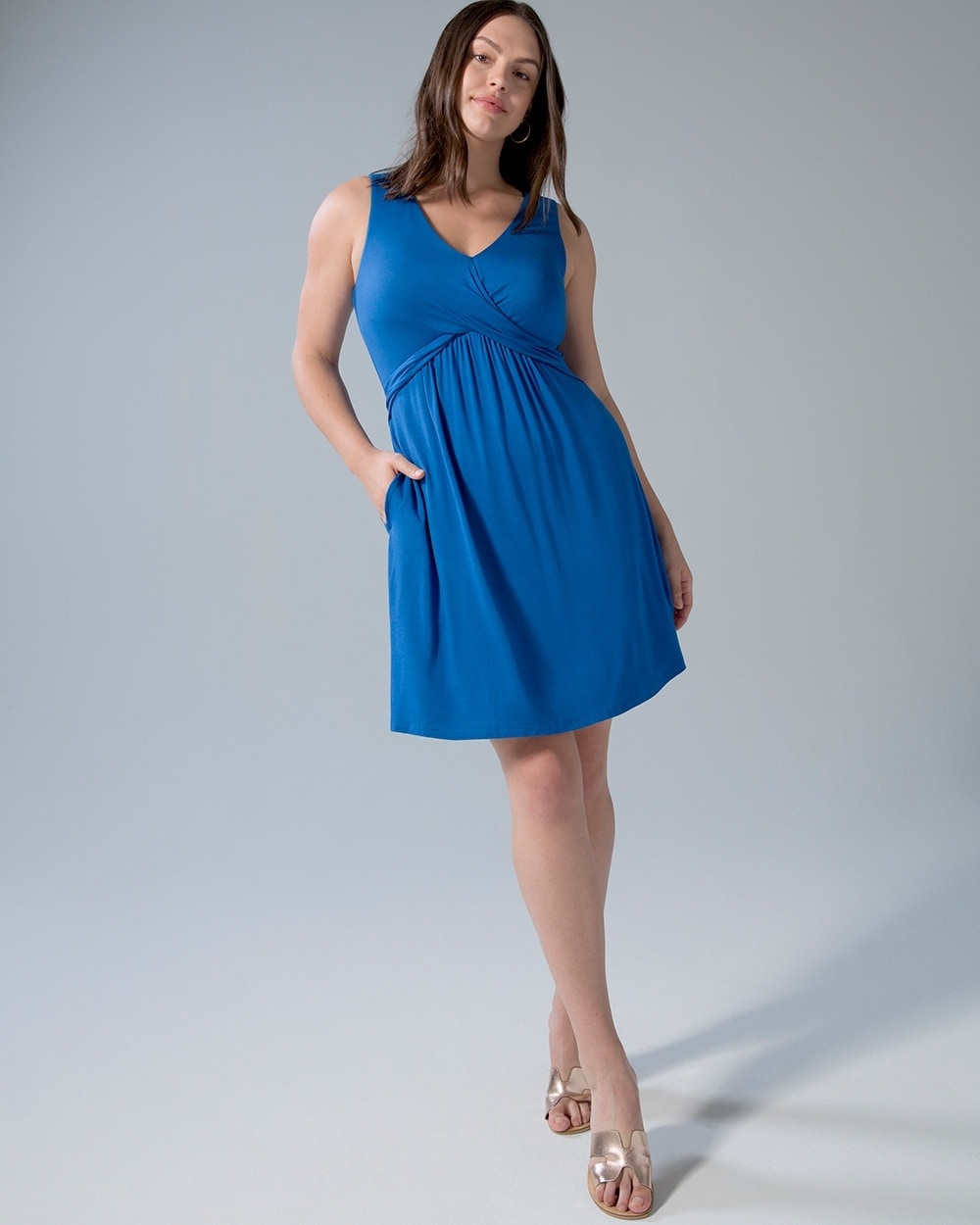 Soft Jersey V-Neck Short Bra Dress
