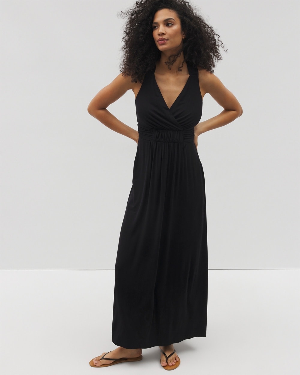 Soft Jersey Isla Cross Back Maxi Bra Dress