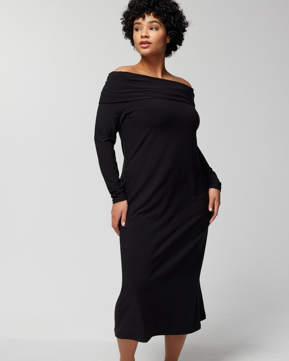 Soma Women's Matte Jersey Midi Bra Dress In Black Size Small |
