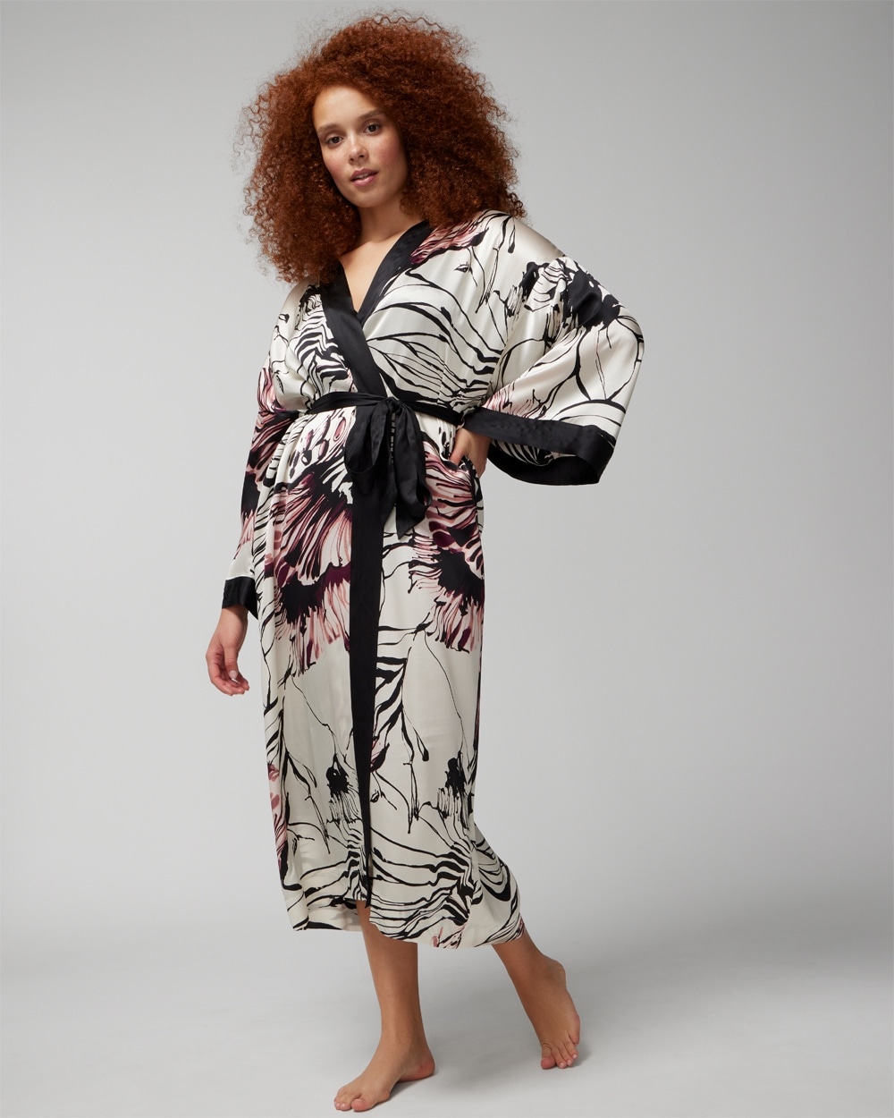 Luxe Silk Long Robe video preview image, click to start video