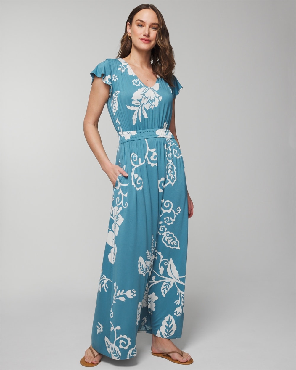 Soft Jersey Flutter Sleeve Maxi Bra Dress - WA