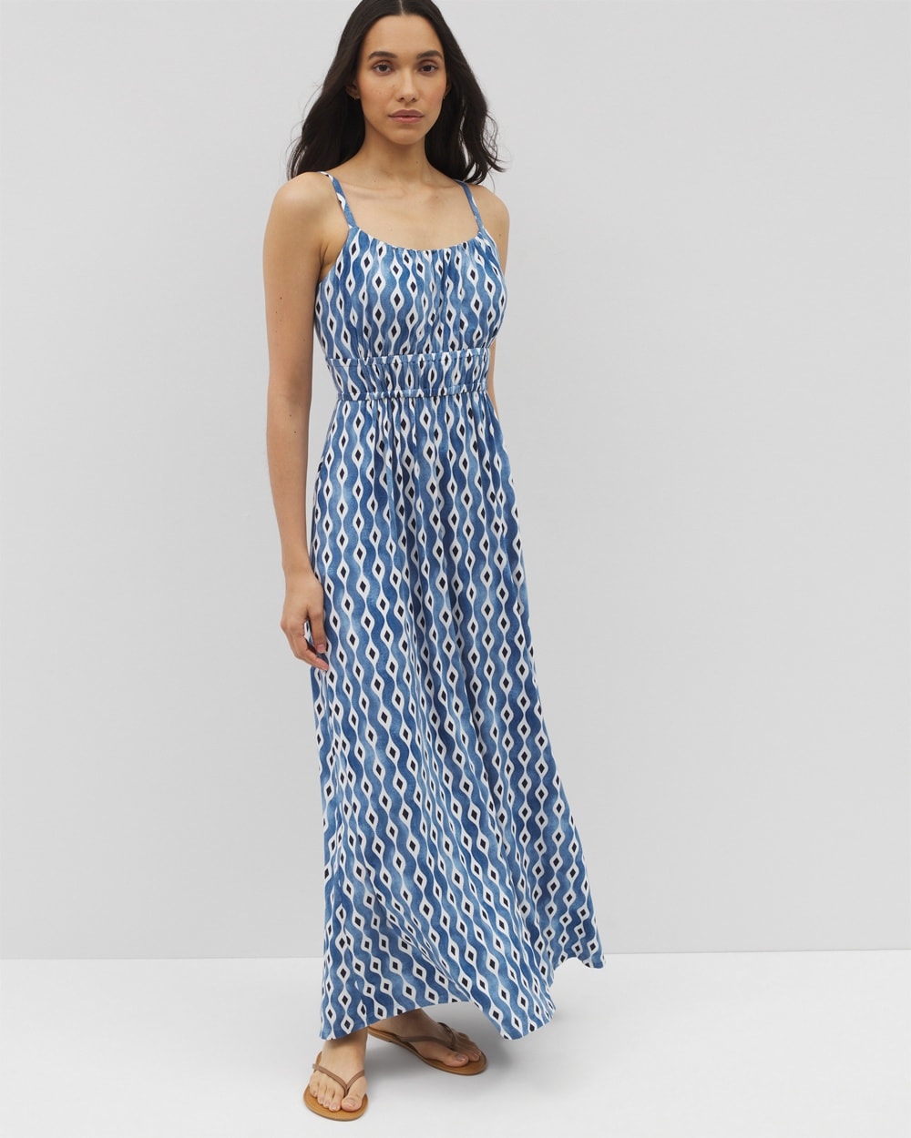 Soft Jersey Shirred Bodice Maxi Bra Dress