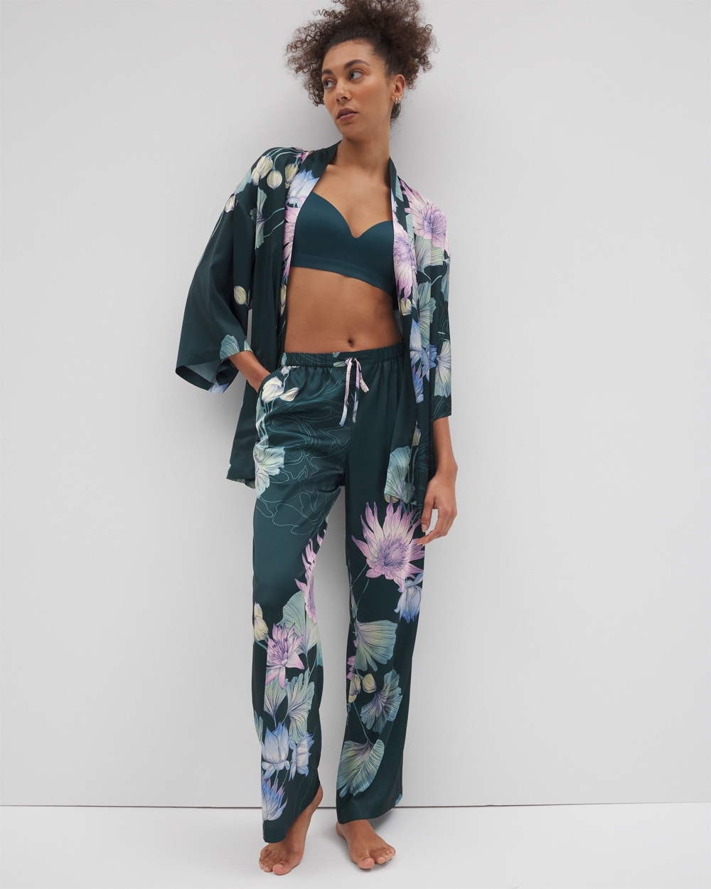 Satin Printed Pajama Pants - WA