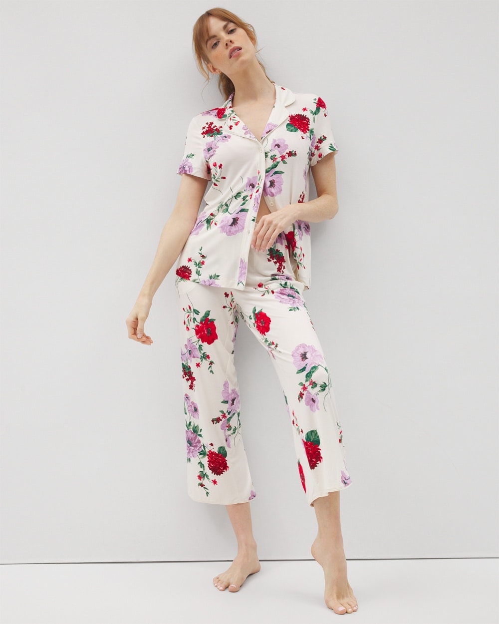 Cool Nights Piped Cropped Pajama Pants