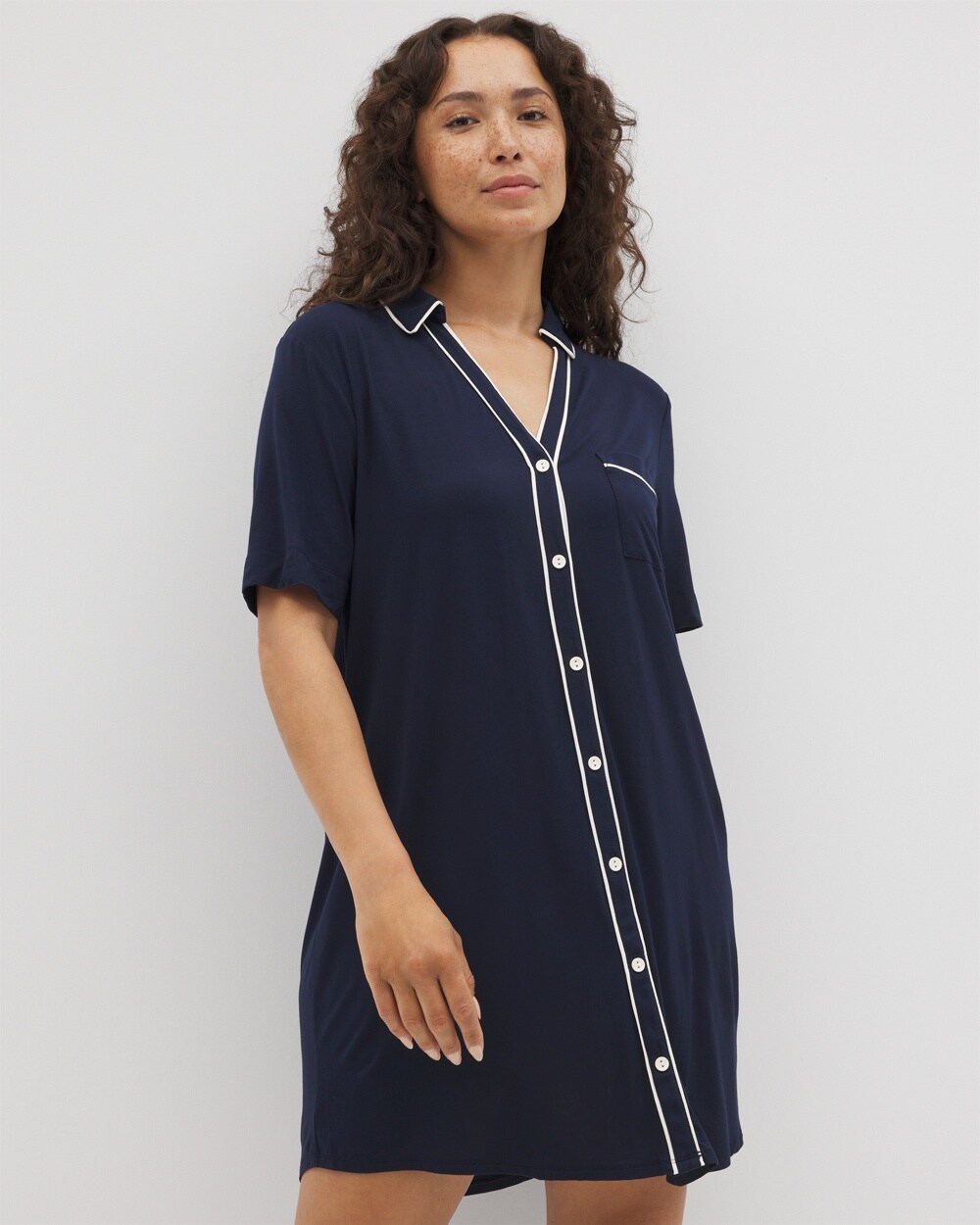 Cool Nights Button-Front Sleepshirt