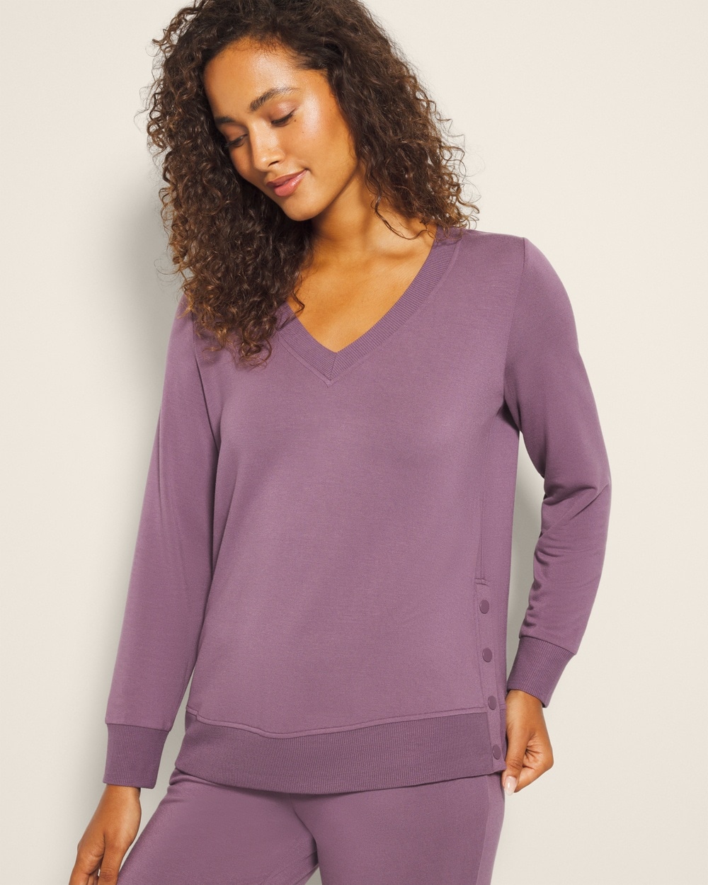 Ultra Soft Fleece V-Neck Top