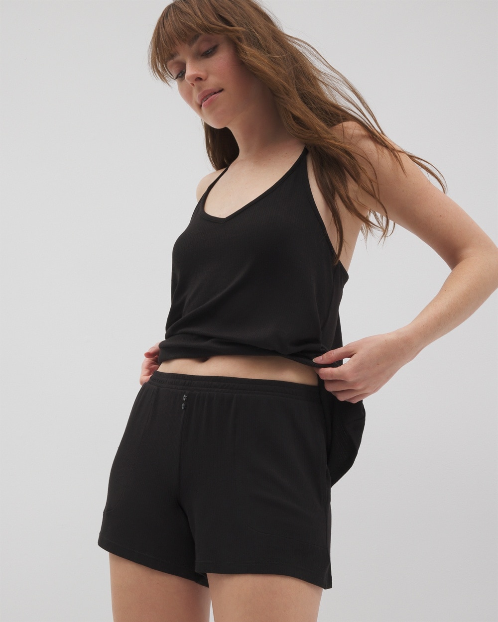 Lightweight Rib Knit Pajama Shorts