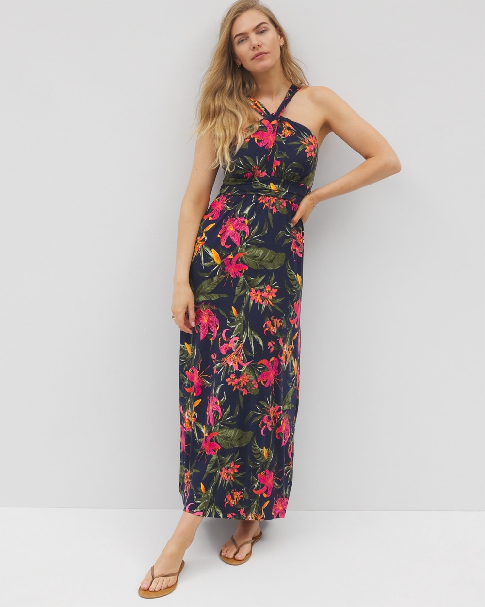 Soft Jersey Bayside Halter Maxi Bra Dress