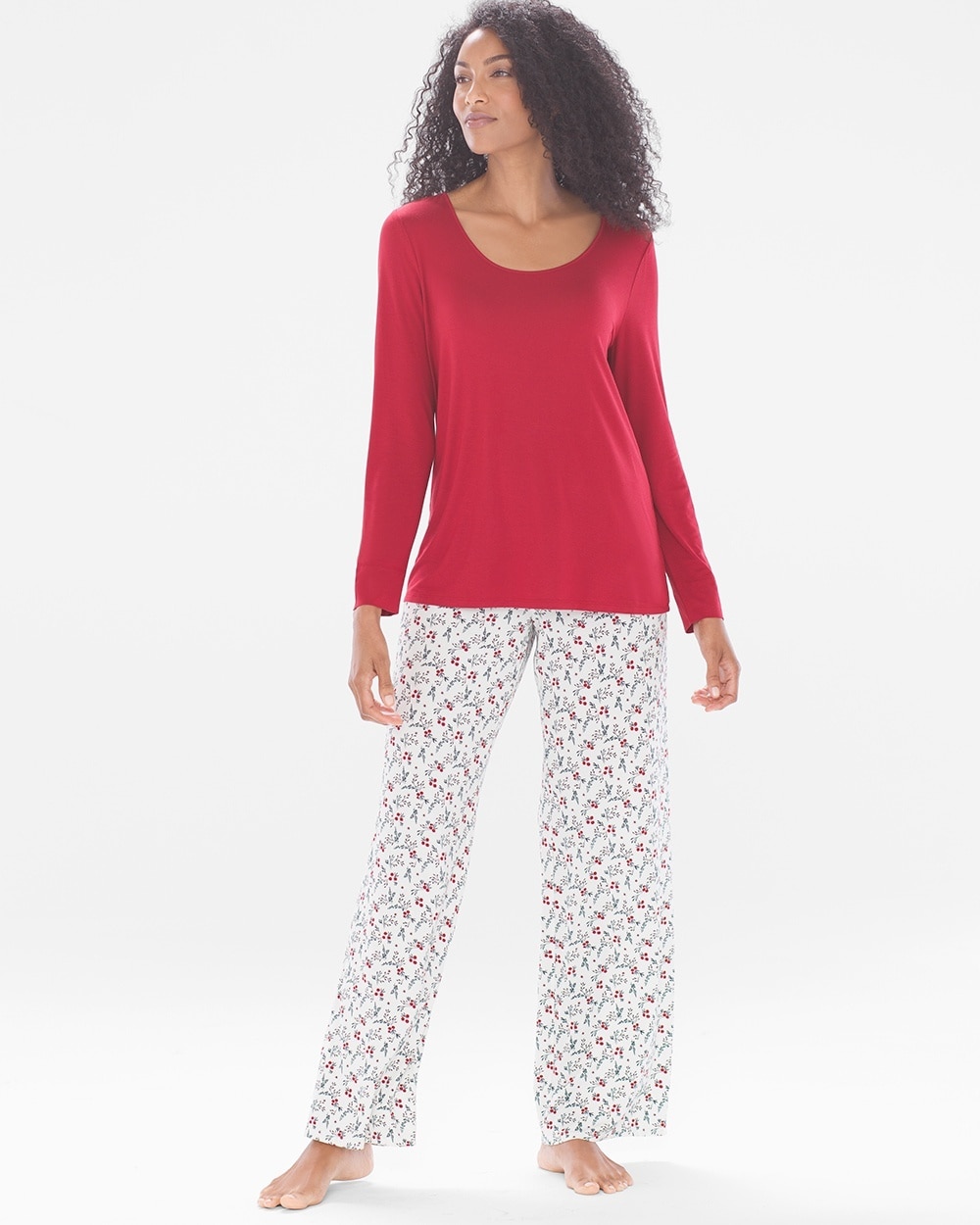 Long Sleeve PJ Set - Holly Berries Long Sleeve PJ Set - Holly Berries