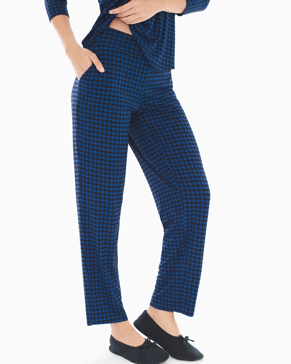 Cool Nights Ankle Pajama Pants Houndstooth Majesty