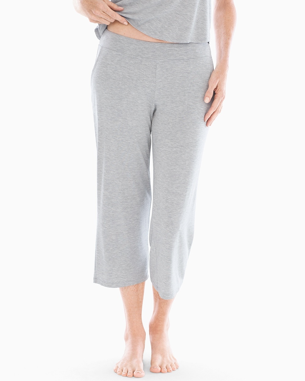 Cool Nights Crop Pajama Pants Heather Opal Gray