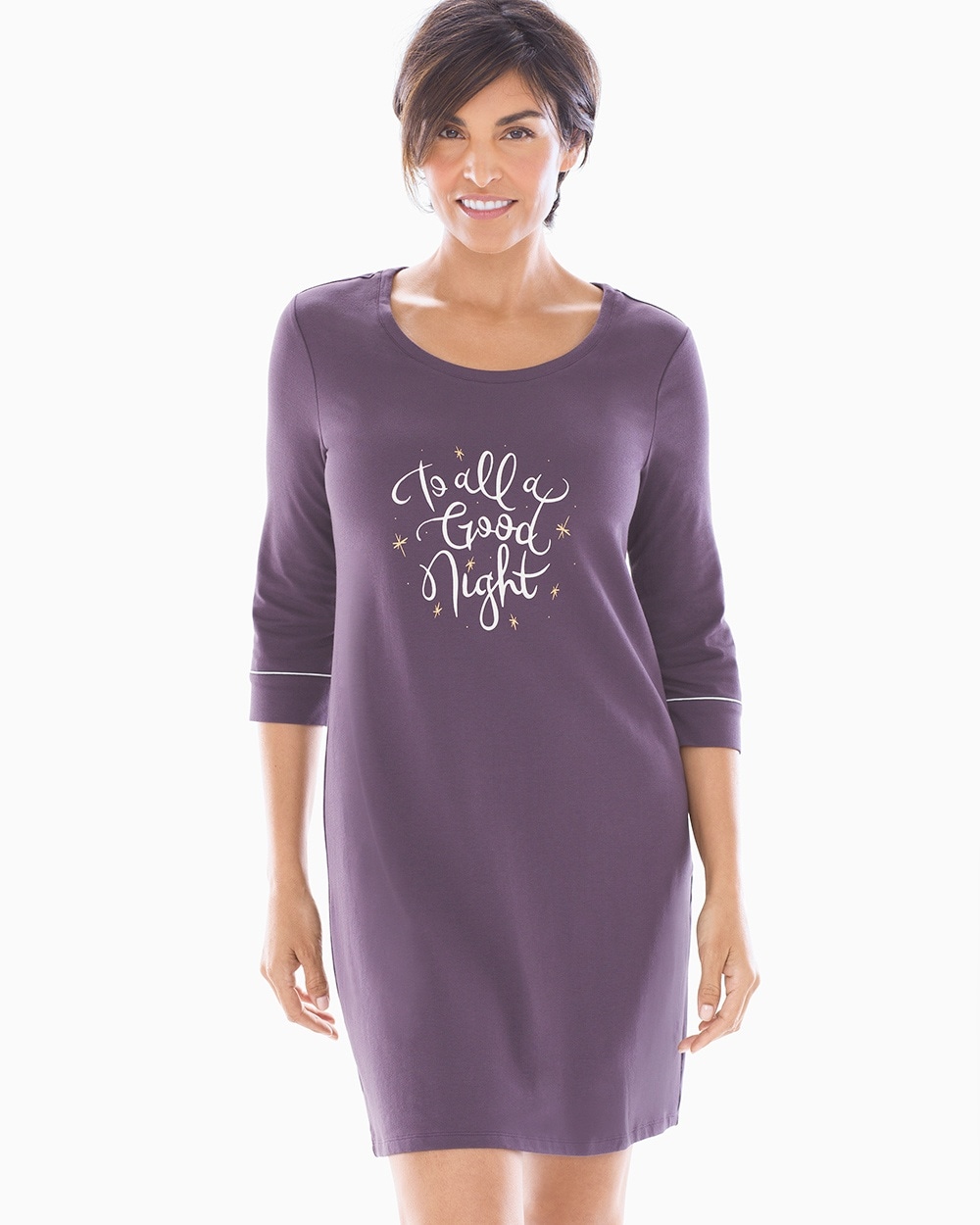 Embraceable Sleepshirt Black Violet with Graphic