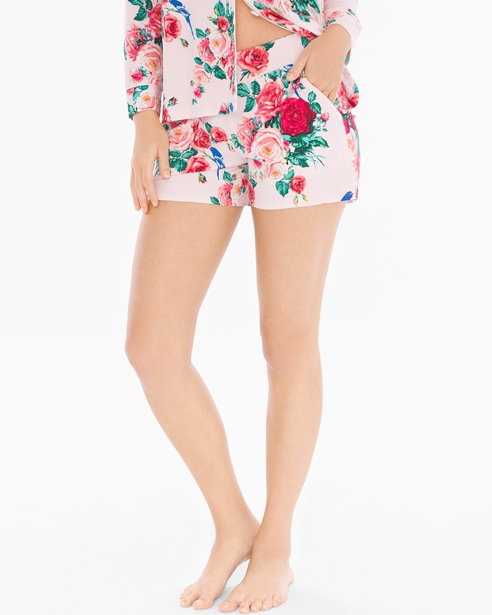 Cool Nights Pajama Shorts Floral Fancy Pink