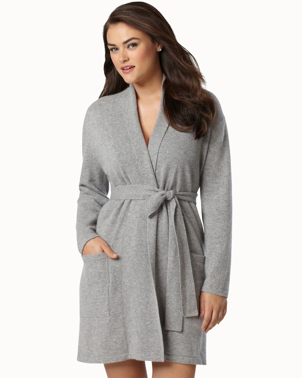 Arlotta Short Cashmere Robe Heather Grey