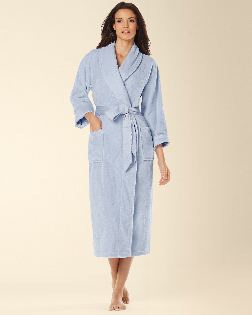 Luxe Terry Spa Robe Powder Blue