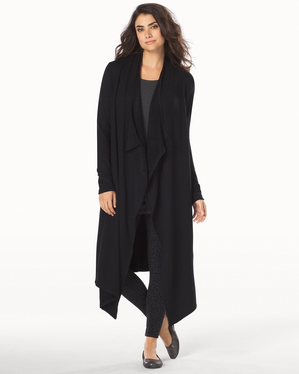 Live. Lounge. Wear. Open Fleece Wrap Black