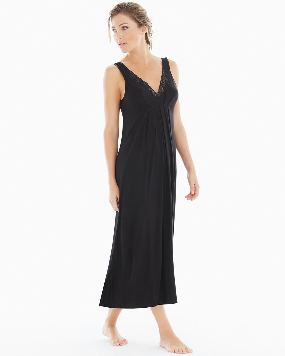 Oscar de la Renta Luxe Jersey Nightgown Black