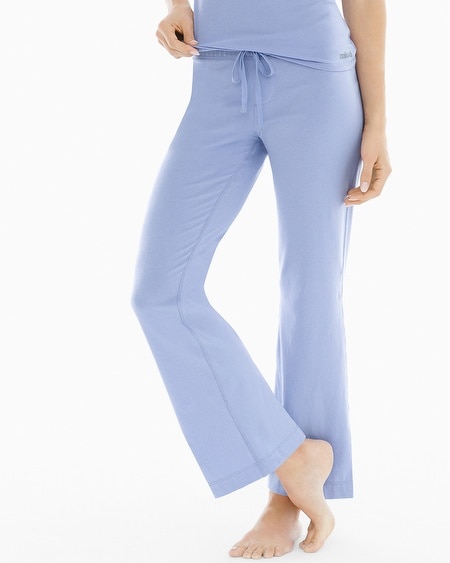 Essential Cotton Blend Pajama Pants with Trim Lavender Luster