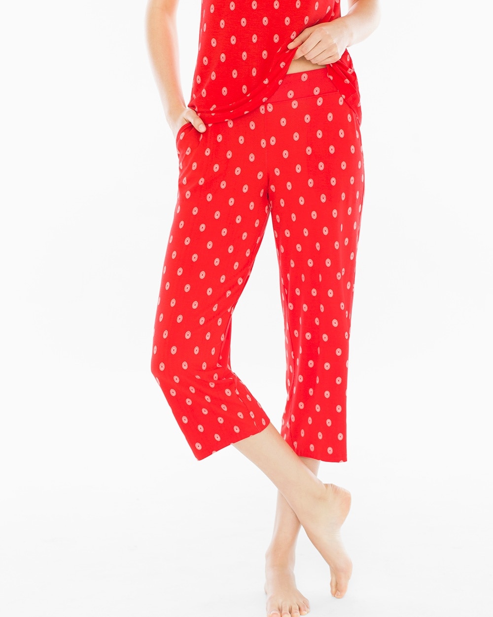 Embraceable Cool Nights Crop Pajama Pants Cape Paisley Geo Poppy