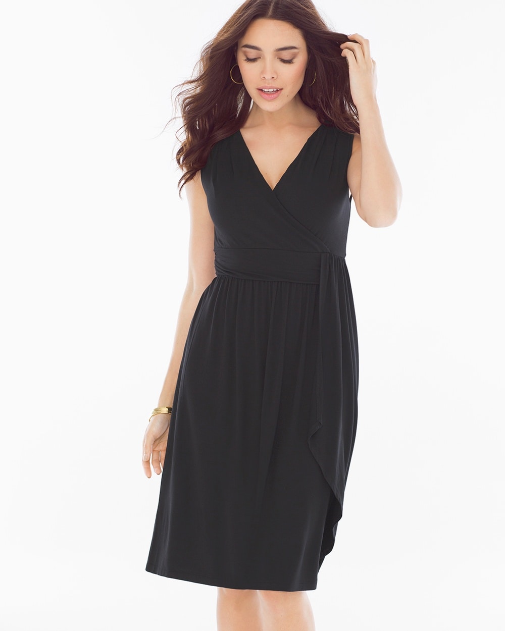 Draped Black Short Dress