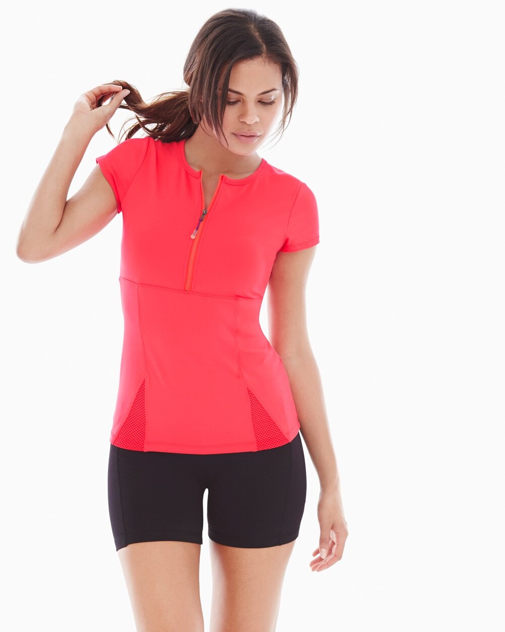 Slimming Miraclesuit Sport Crew Neck Tee Coral