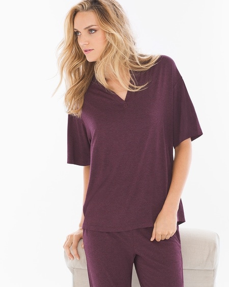 Pop Over Pajama Top Heather Marsala