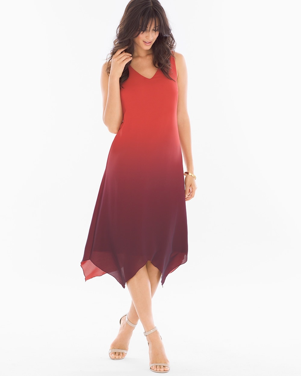 Scarf-Hem Midi Dress Solitude Ombre