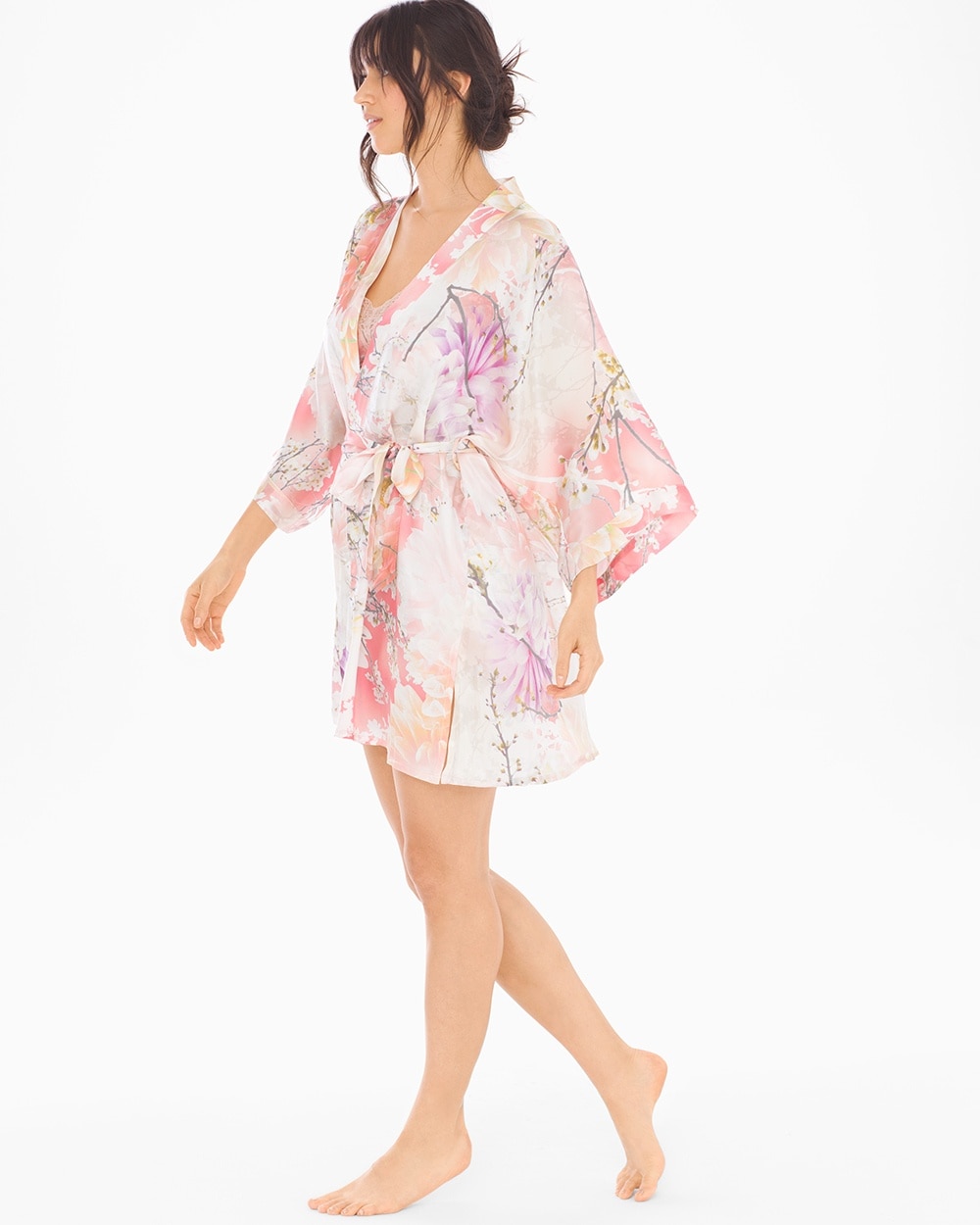 Samantha Chang Classics Silk Short Kimono Robe Love Story