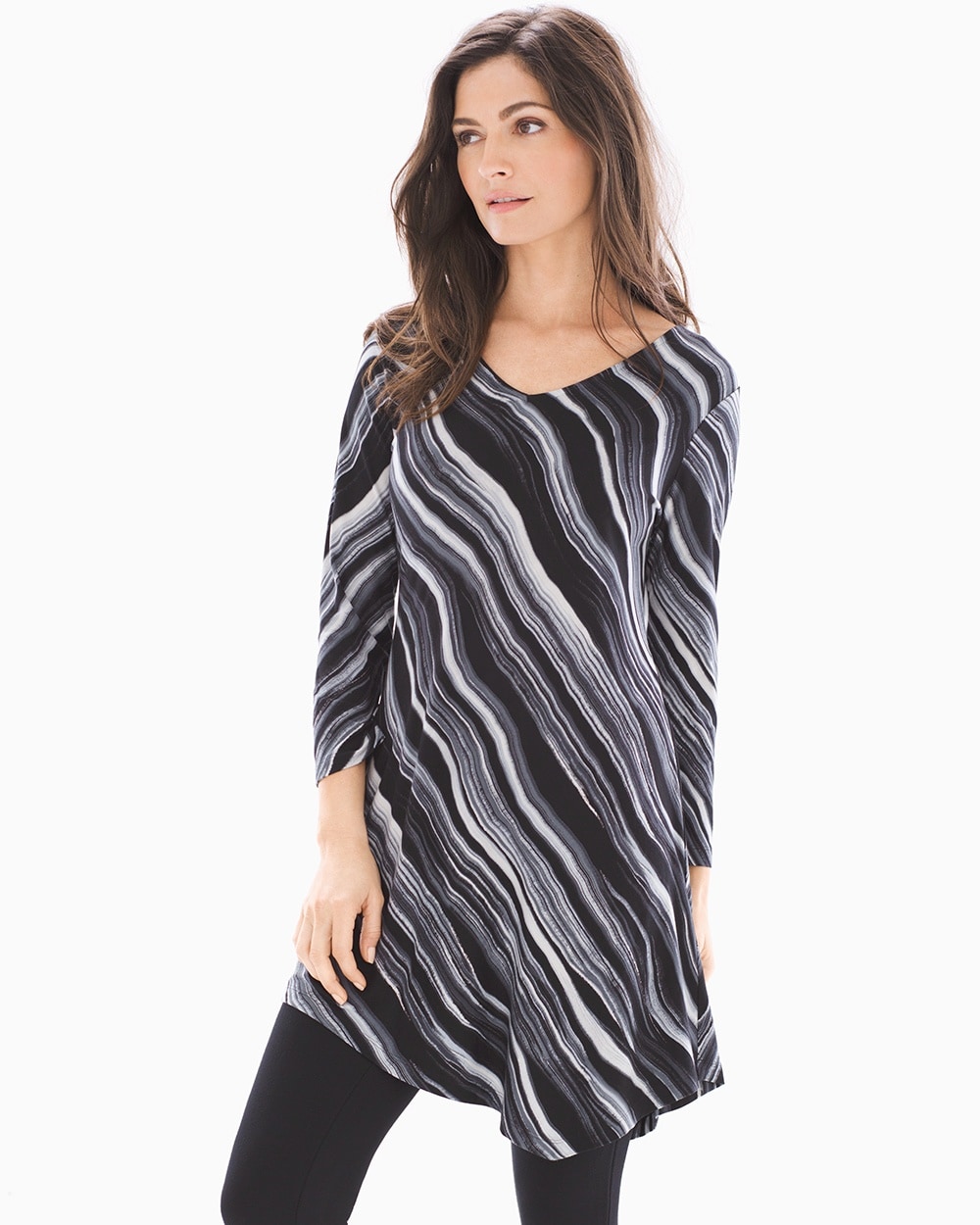 Long Sleeve Asymmetrical Tunic Mineral Black