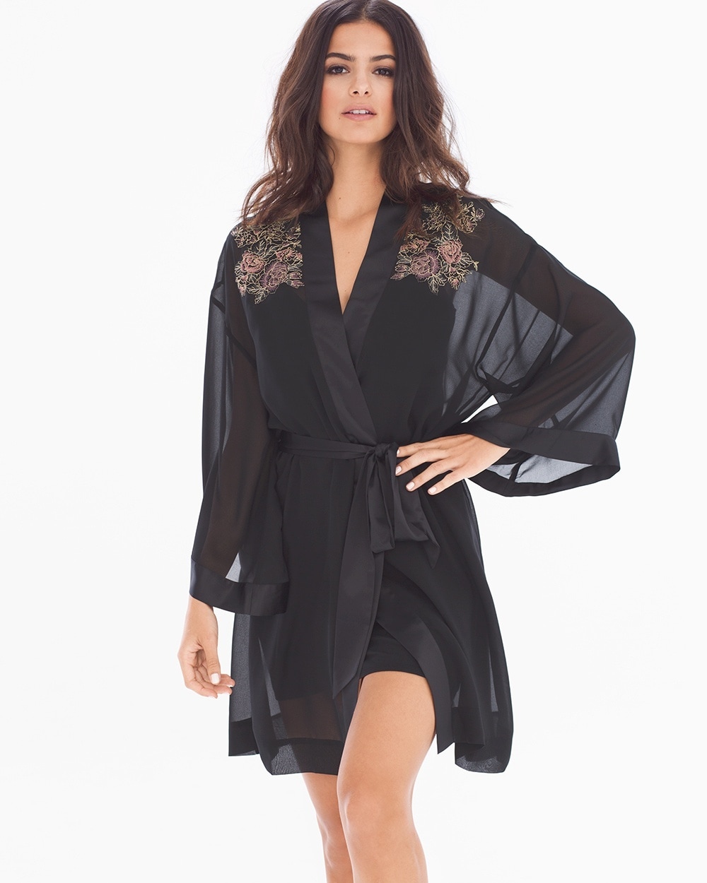 Limited Edition Lace Affaire Short Robe Black