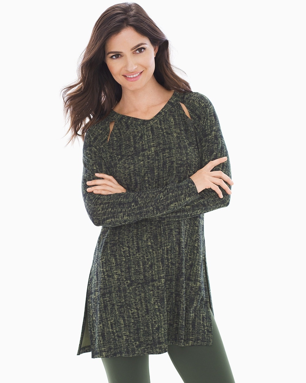 Soft Jersey Side Slit Tunic Radiant Texture