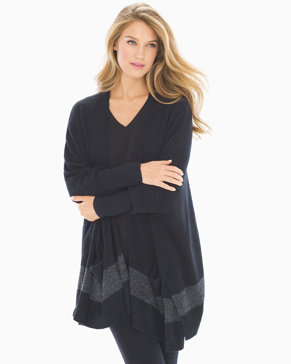 Barefoot Dreams Chic Lite Cliffside Wrap Black