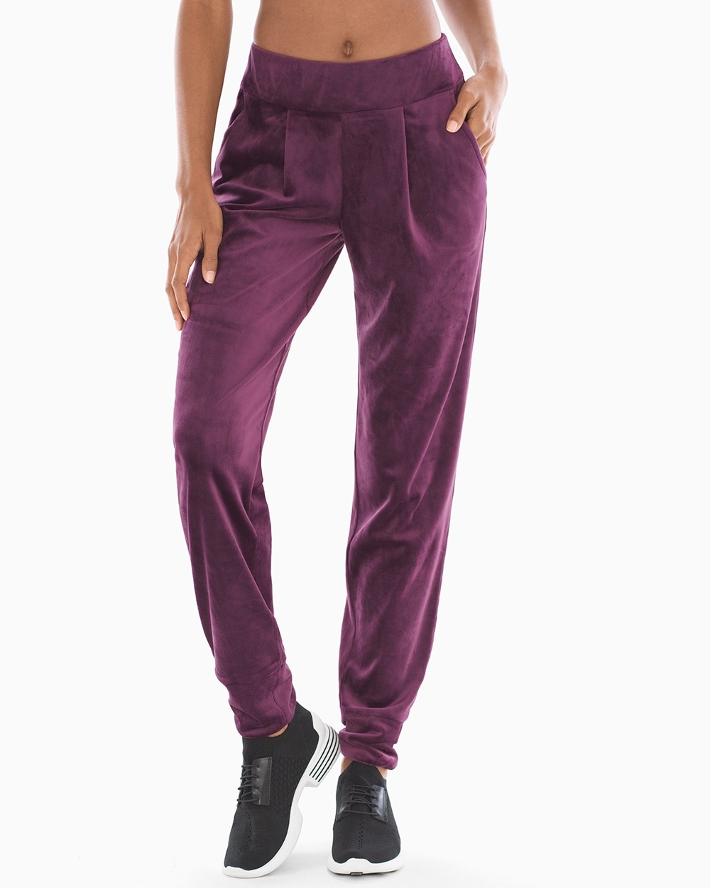 Velour Jogger Pants Bordeaux