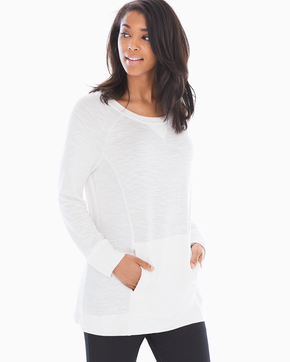 Slub Terry Tunic Sweatshirt Bright White