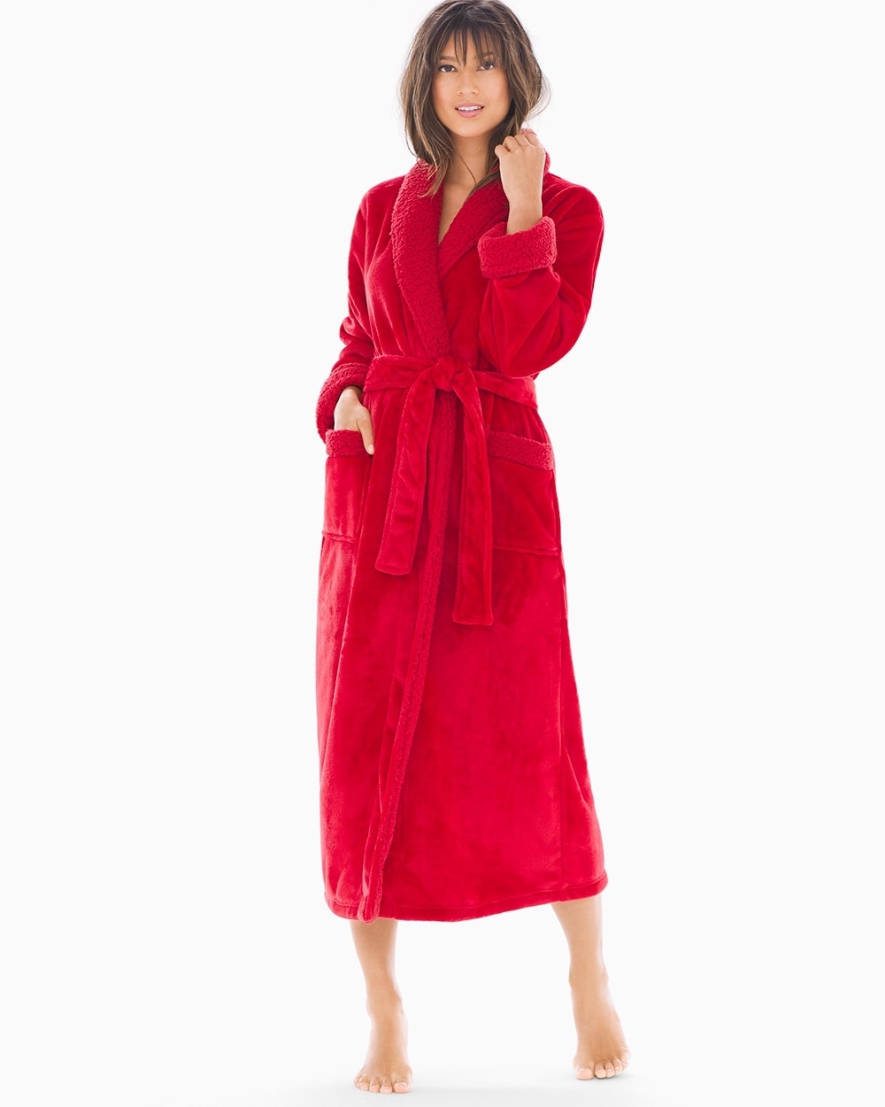 Natori Sherpa Robe Red