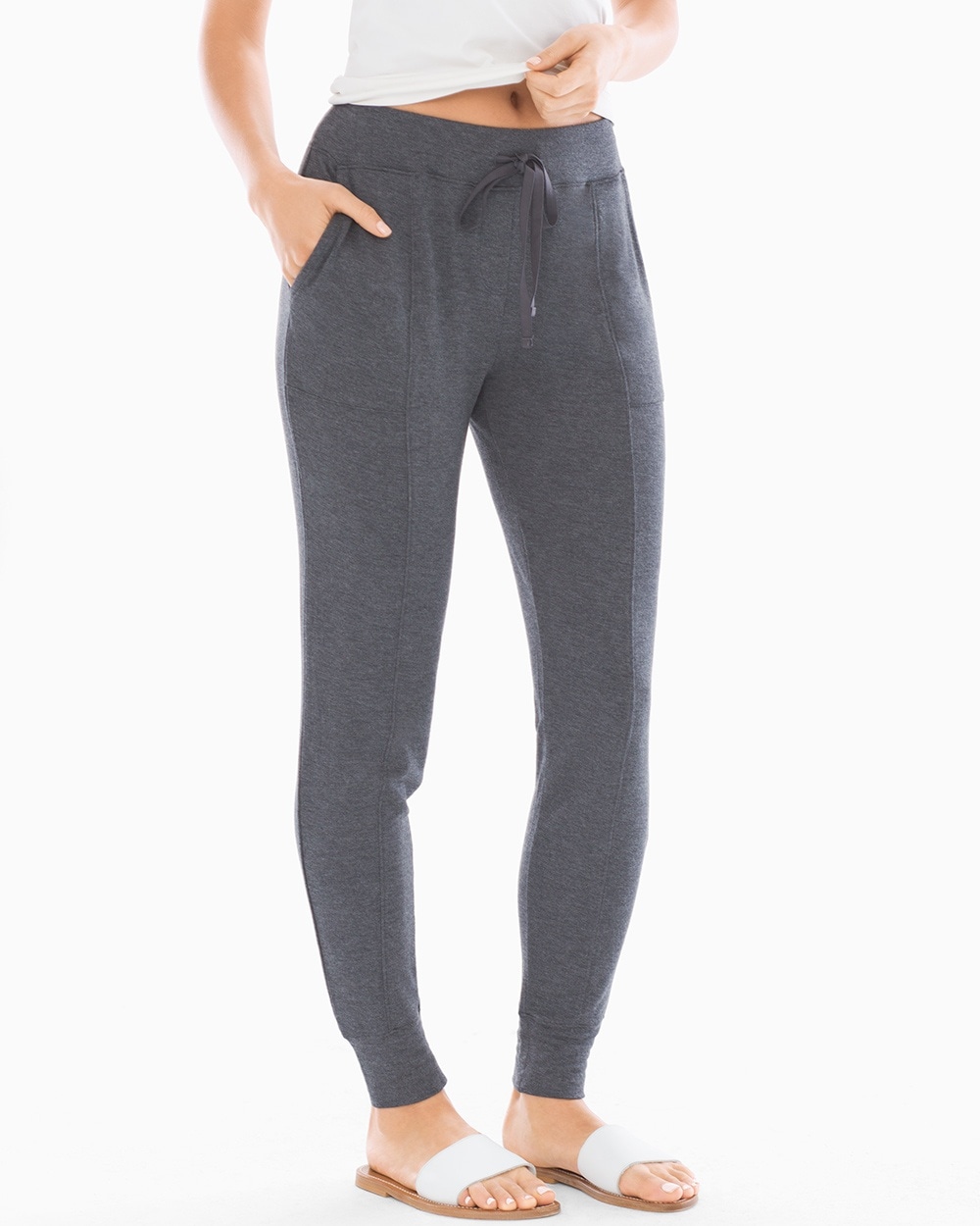 French Terry Seamed Jogger Pants Heather Quartz