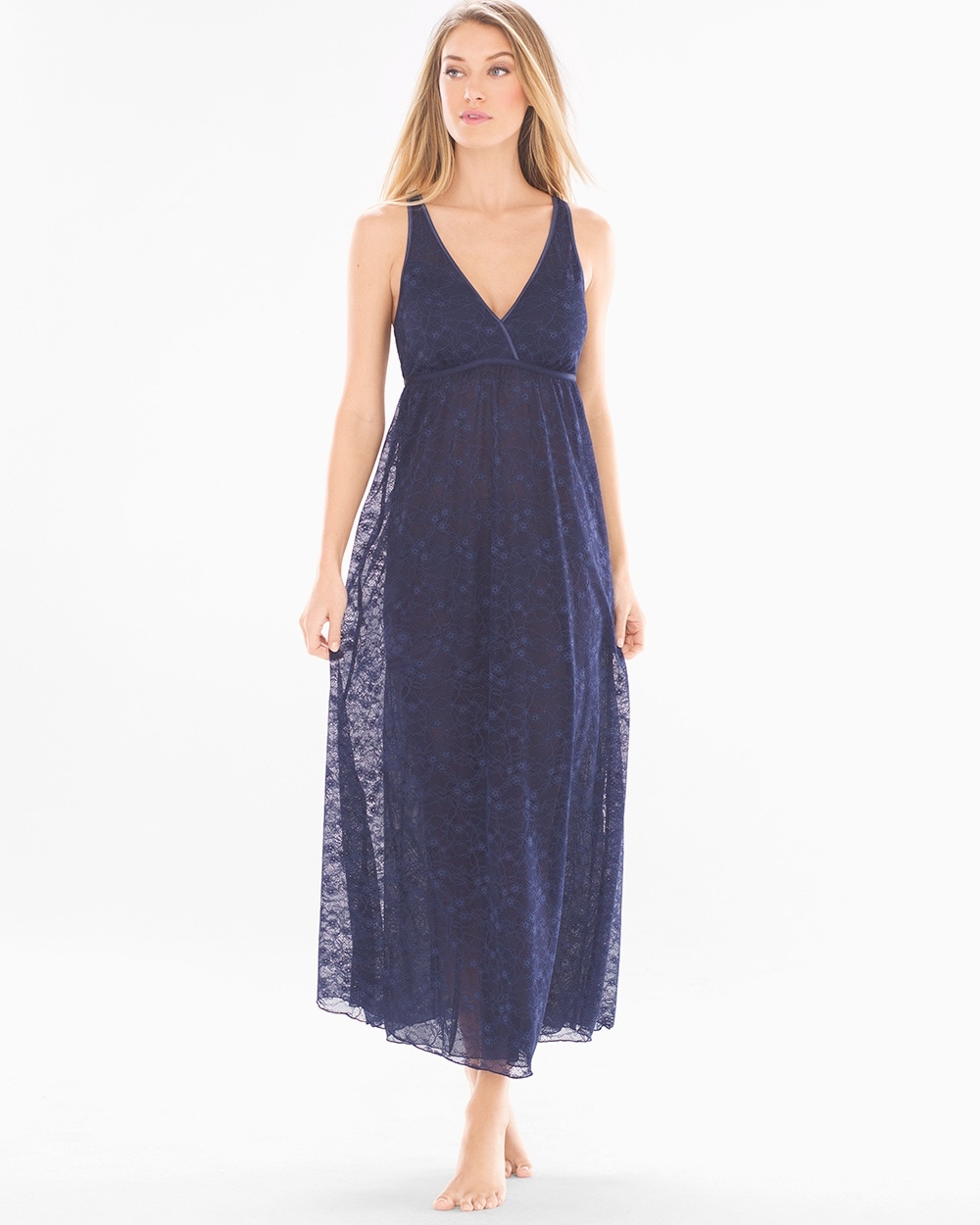 Long Lace Nightgown Navy