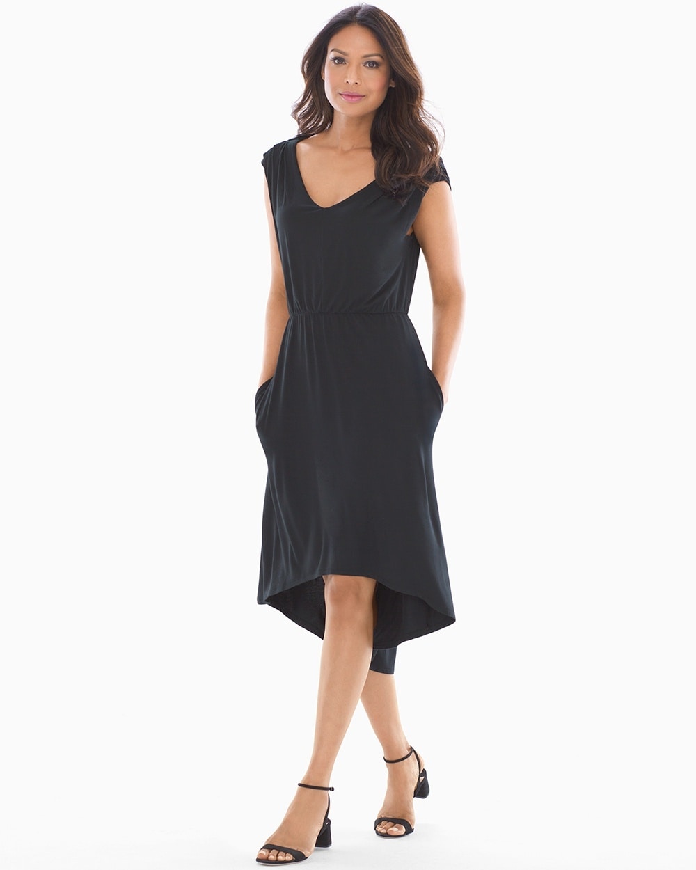 Soft Jersey Empire Waist Dress Black